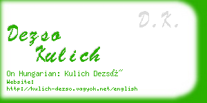 dezso kulich business card